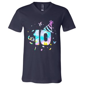 Funny Out Single Digits Im 10 Year Old 2 Sided 10th Birthday V-Neck T-Shirt