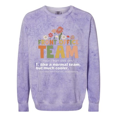 Front Office Squad Team For Administrative Assistants Colorblast Crewneck Sweatshirt