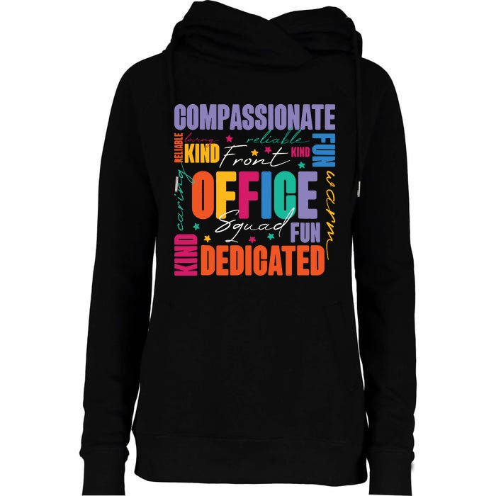 Front Office Squad Front Office Secretary Team Womens Funnel Neck Pullover Hood