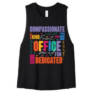 Front Office Squad Front Office Secretary Team Women's Racerback Cropped Tank