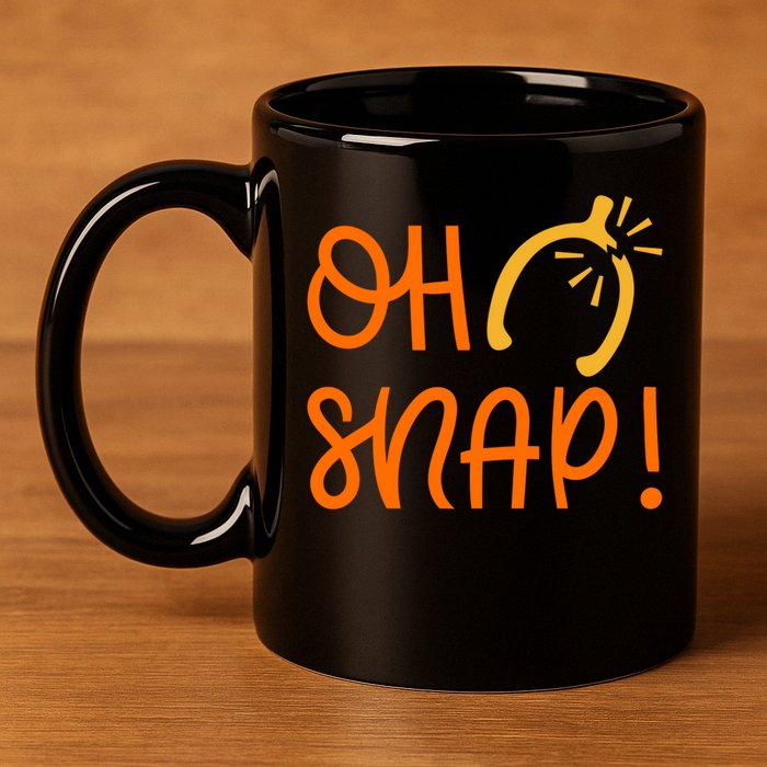 Funny Oh Snap Thanksgiving Turkey Wishbone 11oz C Handle Ceramic Mug