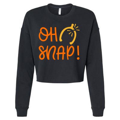 Funny Oh Snap Thanksgiving Turkey Wishbone Cropped Pullover Crew