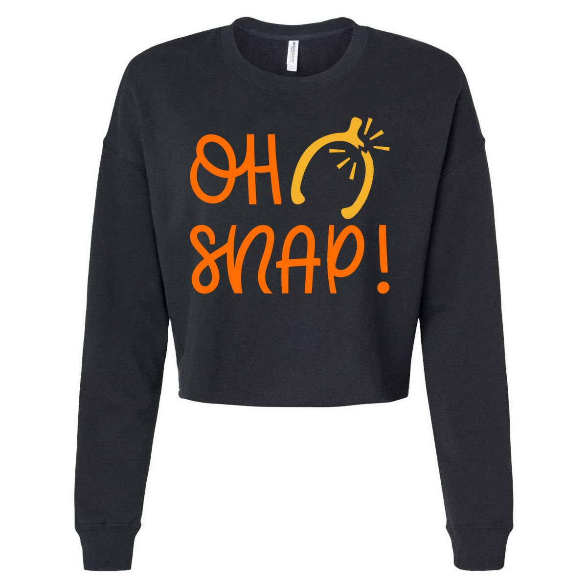 Funny Oh Snap Thanksgiving Turkey Wishbone Cropped Pullover Crew