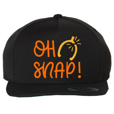 Funny Oh Snap Thanksgiving Turkey Wishbone Wool Snapback Cap