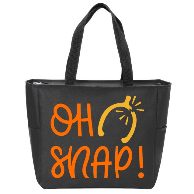 Funny Oh Snap Thanksgiving Turkey Wishbone Zip Tote Bag
