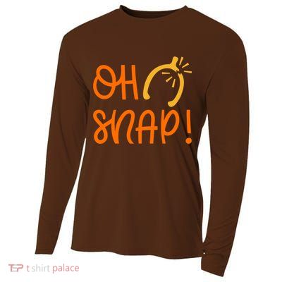 Funny Oh Snap Thanksgiving Turkey Wishbone Cooling Performance Long Sleeve Crew