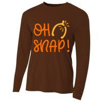 Funny Oh Snap Thanksgiving Turkey Wishbone Cooling Performance Long Sleeve Crew