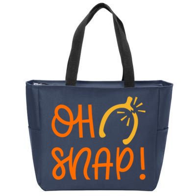 Funny Oh Snap Thanksgiving Turkey Wishbone Zip Tote Bag