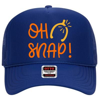 Funny Oh Snap Thanksgiving Turkey Wishbone High Crown Mesh Back Trucker Hat