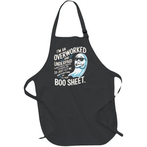 Funny Overworked Substance Abuse Counselor Ghost Halloween Full-Length Apron With Pockets