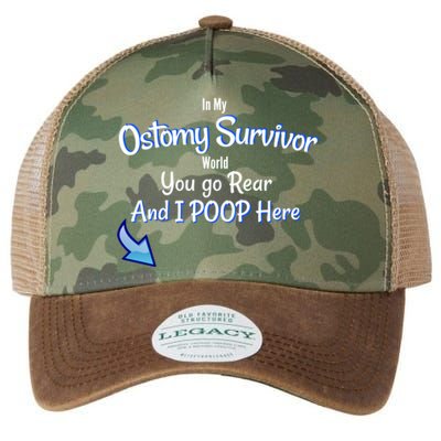 Funny Ostomy Survivor I Poop Here Stoma Bag Colon Cancer Gift Legacy Tie Dye Trucker Hat