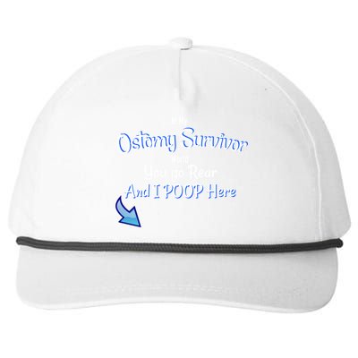 Funny Ostomy Survivor I Poop Here Stoma Bag Colon Cancer Gift Snapback Five-Panel Rope Hat