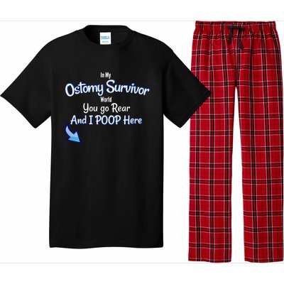 Funny Ostomy Survivor I Poop Here Stoma Bag Colon Cancer Gift Pajama Set