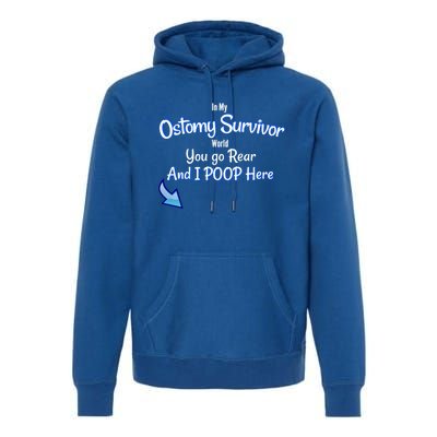 Funny Ostomy Survivor I Poop Here Stoma Bag Colon Cancer Gift Premium Hoodie