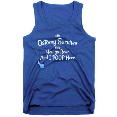 Funny Ostomy Survivor I Poop Here Stoma Bag Colon Cancer Gift Tank Top