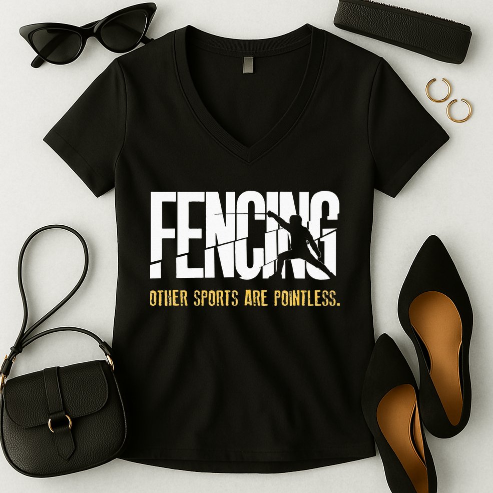 Fencing Other Sports Are Pointless Fencer Epee Fencing Women's V-Neck T-Shirt