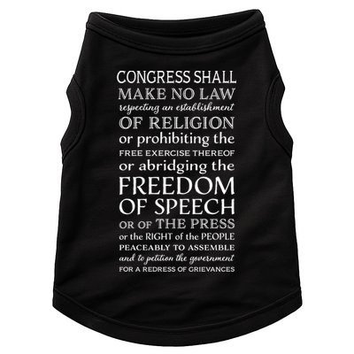 Freedom Of Speech American Bill Of Rights Gift Doggie Tank