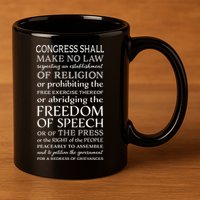 Freedom Of Speech American Bill Of Rights Gift 11oz C Handle Ceramic Mug