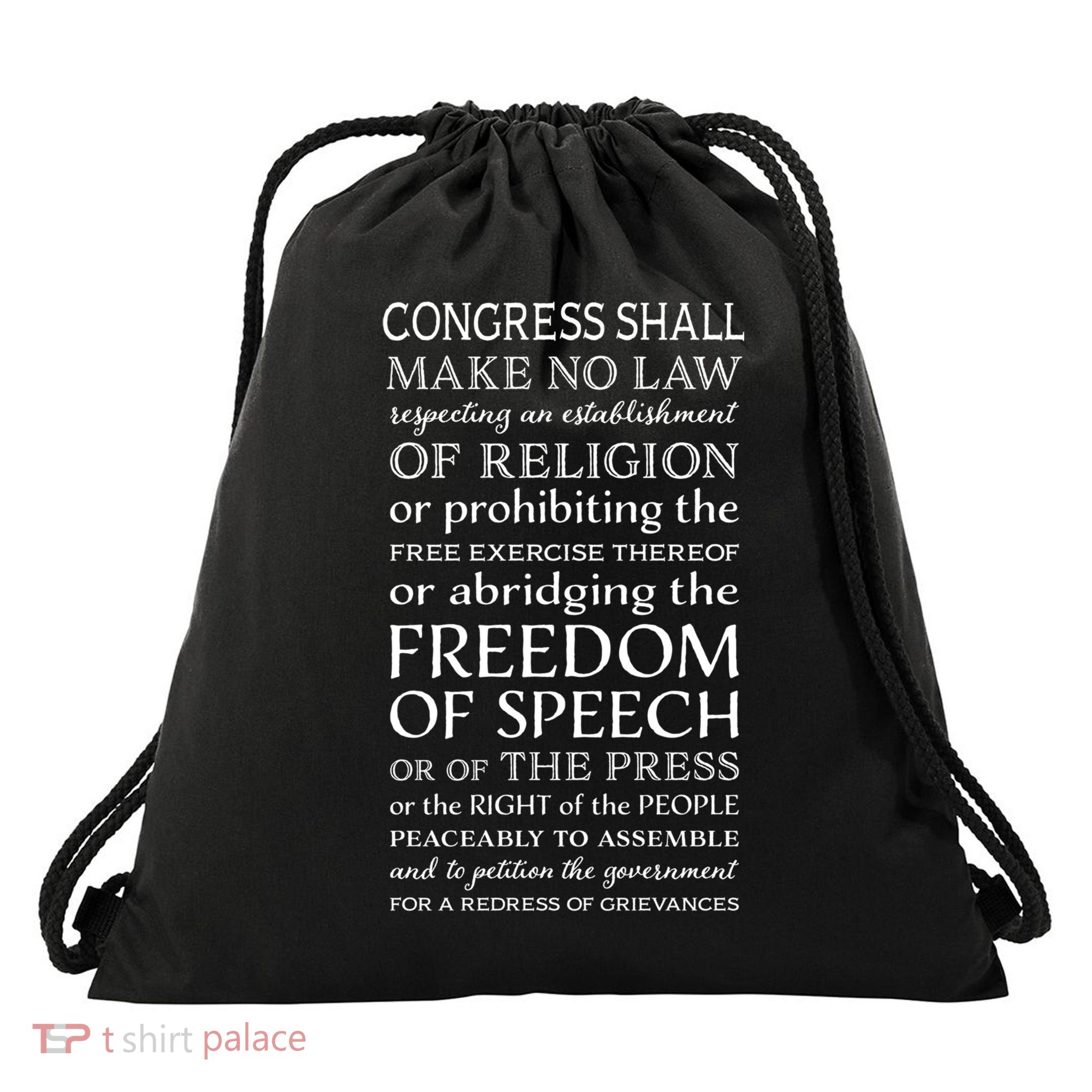 Freedom Of Speech American Bill Of Rights Gift Drawstring Bag
