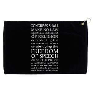 Freedom Of Speech American Bill Of Rights Gift Grommeted Golf Towel