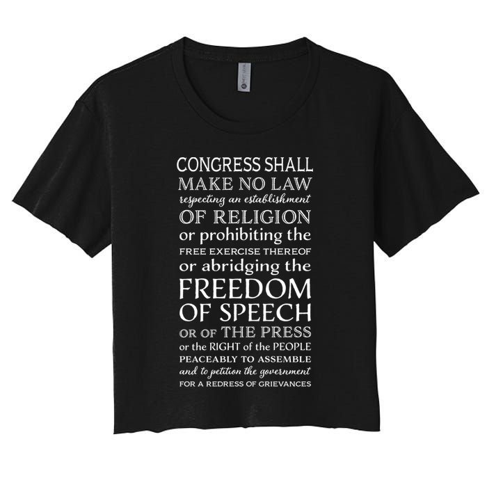 Freedom Of Speech American Bill Of Rights Gift Women's Crop Top Tee