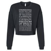 Freedom Of Speech American Bill Of Rights Gift Cropped Pullover Crew