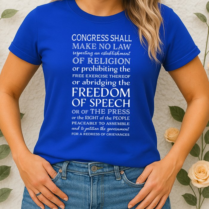 Freedom Of Speech American Bill Of Rights Gift Womens T-Shirt