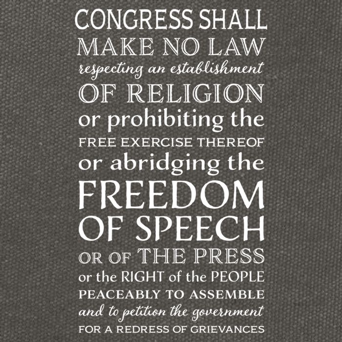 Freedom Of Speech American Bill Of Rights Gift Cotton Canvas Backpack