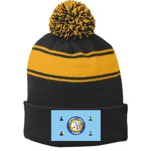 Flag Of Spirit Lake Dakota Tribe Usa Stripe Pom Pom Beanie