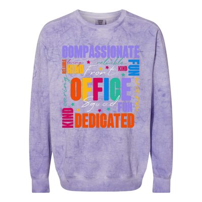 Front Office Squad Front Office Secretary Team Colorblast Crewneck Sweatshirt