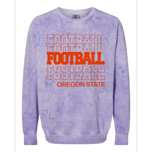 Football Oregon State In Modern Stacked Lettering Colorblast Crewneck Sweatshirt