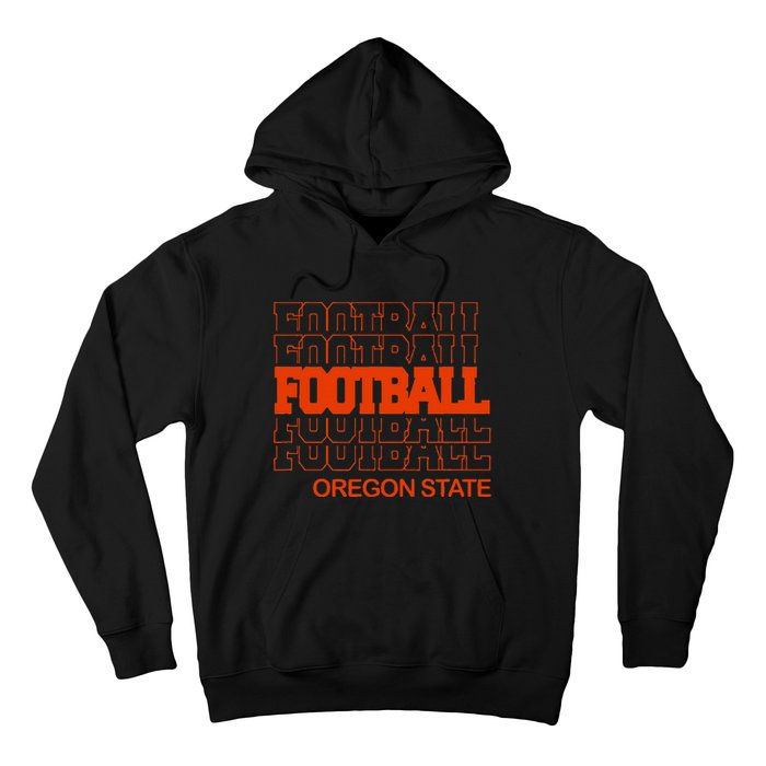 Football Oregon State In Modern Stacked Lettering Hoodie