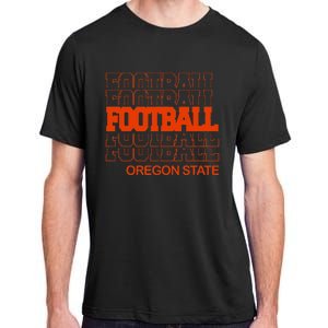 Football Oregon State In Modern Stacked Lettering Adult ChromaSoft Performance T-Shirt