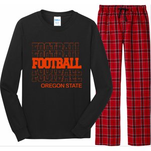 Football Oregon State In Modern Stacked Lettering Long Sleeve Pajama Set