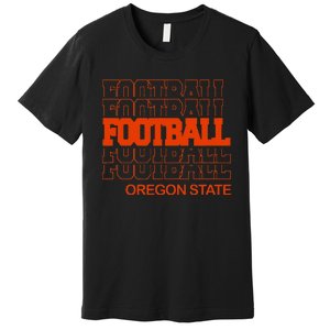 Football Oregon State In Modern Stacked Lettering Premium T-Shirt