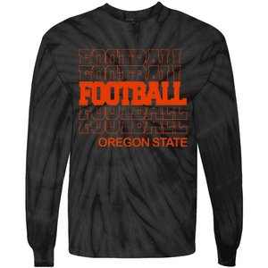 Football Oregon State In Modern Stacked Lettering Tie-Dye Long Sleeve Shirt