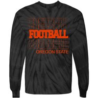 Football Oregon State In Modern Stacked Lettering Tie-Dye Long Sleeve Shirt