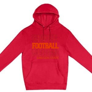 Football Oregon State In Modern Stacked Lettering Premium Pullover Hoodie