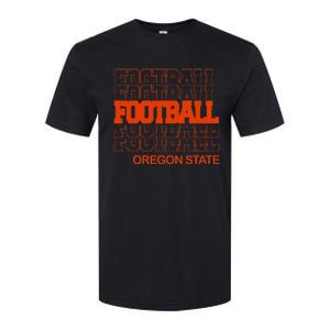 Football Oregon State In Modern Stacked Lettering Softstyle CVC T-Shirt