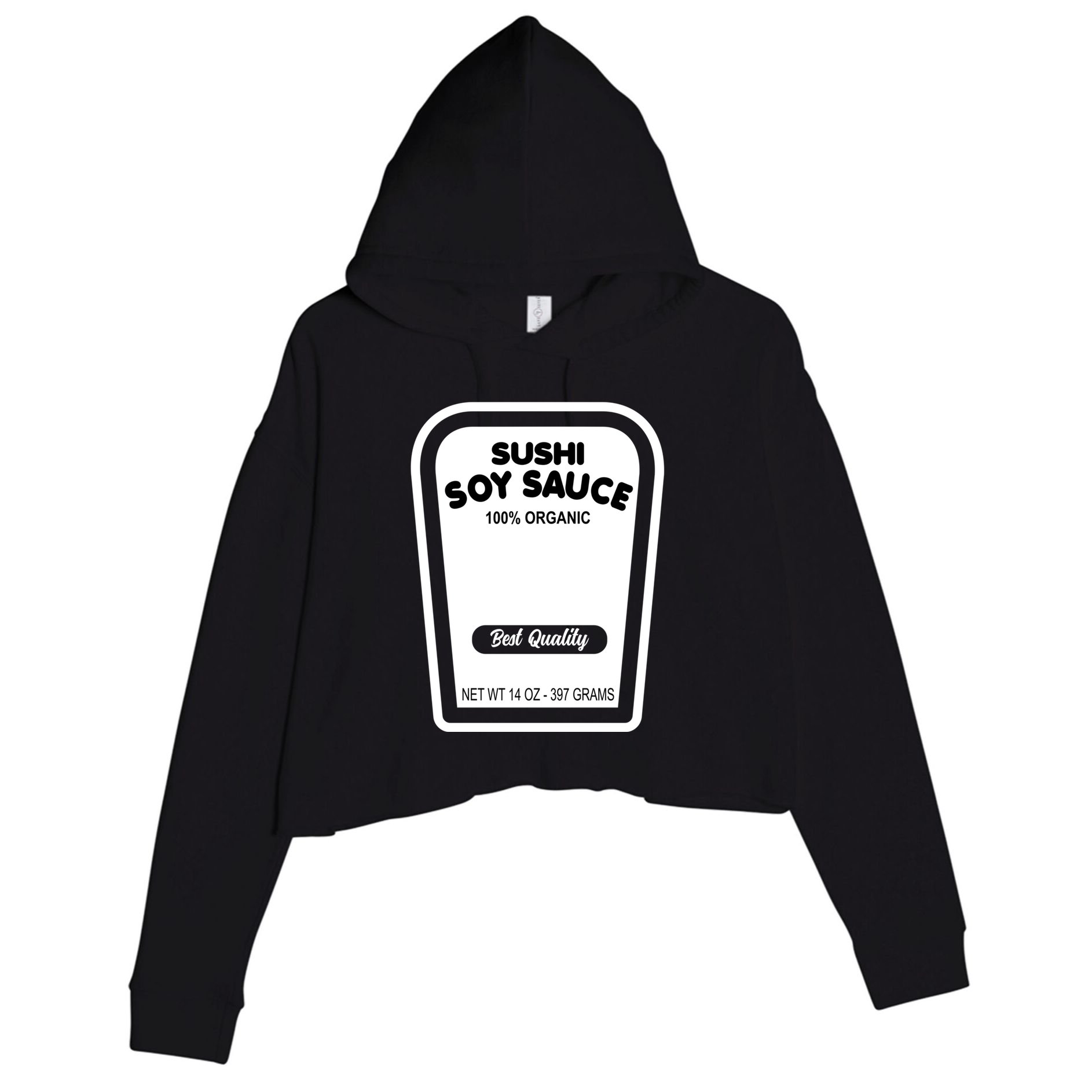 Funny Organic Soy Sauce Halloween Costume Condiment Crop Fleece Hoodie