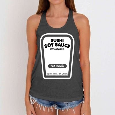 Funny Organic Soy Sauce Halloween Costume Condiment Women's Knotted Racerback Tank