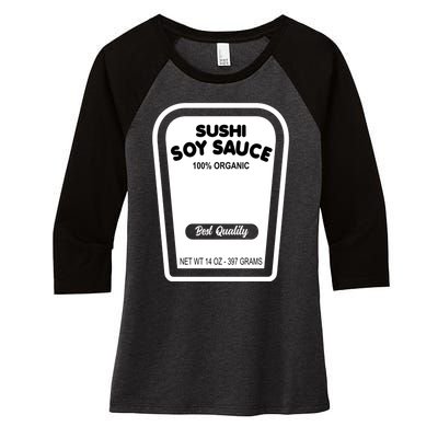 Funny Organic Soy Sauce Halloween Costume Condiment Women's Tri-Blend 3/4-Sleeve Raglan Shirt