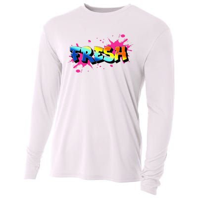 Fresh Old School Graffiti Style Funny Graffiti Graphic Cooling Performance Long Sleeve Crew