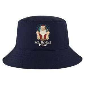 Flip Off Santa Claus Christmas Middle Finger Feliz Navidad Cool Comfort Performance Bucket Hat