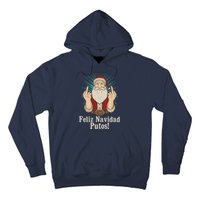 Flip Off Santa Claus Christmas Middle Finger Feliz Navidad Hoodie