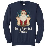 Flip Off Santa Claus Christmas Middle Finger Feliz Navidad Sweatshirt