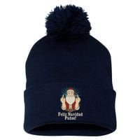 Flip Off Santa Claus Christmas Middle Finger Feliz Navidad Pom Pom 12in Knit Beanie