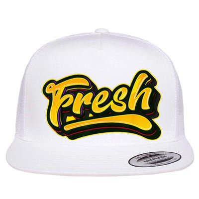 Fresh Old School Graffiti Style Funny Graffiti Graphic Flat Bill Trucker Hat