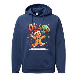 Funny Oh Snap Gingerbread Christmas Cookie Xmas Performance Fleece Hoodie