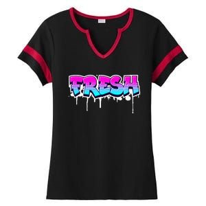 Fresh Old Schoolgraffiti Style  Funnygraffiti Graphic Ladies Halftime Notch Neck Tee